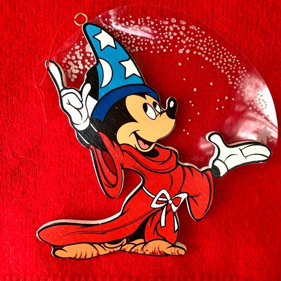 Disney Other - Kurt S. Adler Vintage Mickey Mouse Sorcerer's Apprentice Wood Ornament 5"